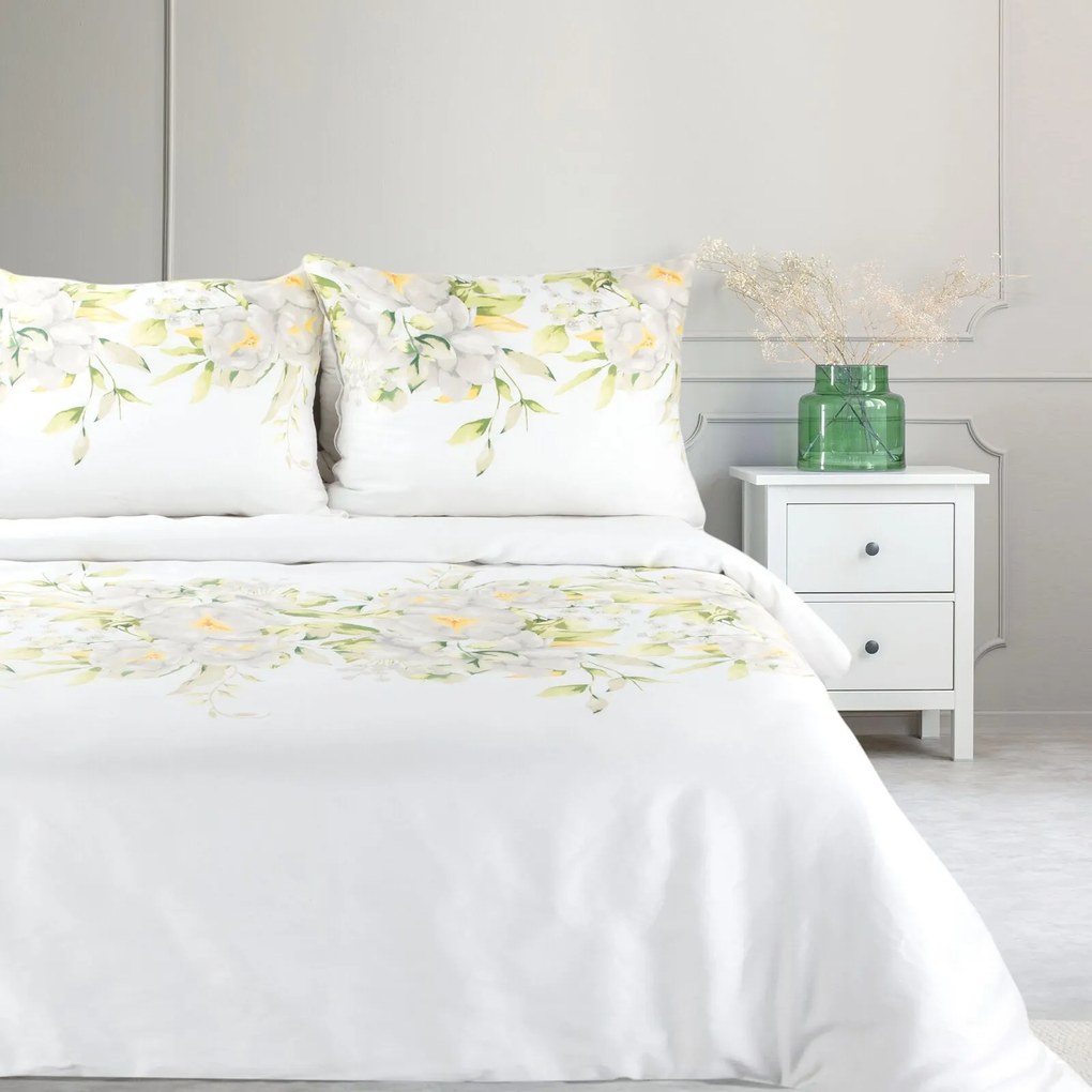 SATÉNOVÉ OBLIEČKY SPRING22 200X220 CM, 2KS 70X80 CM KVETY