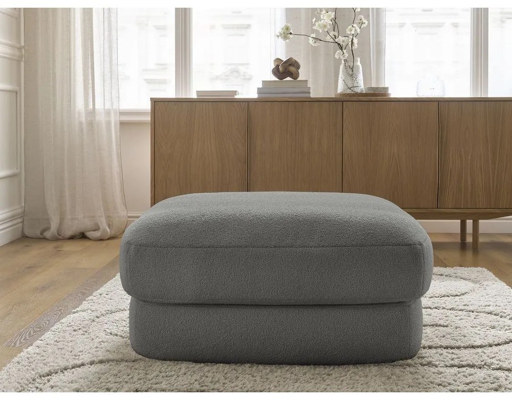 Tmavosivá podnožka z textílie buklé Leonore – Bobochic Paris