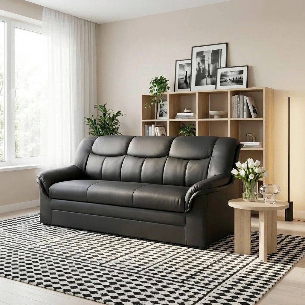 XXXLutz TROJMIESTNA POHOVKA, textil, čierna MID.YOU - Sedačky - 001776007411