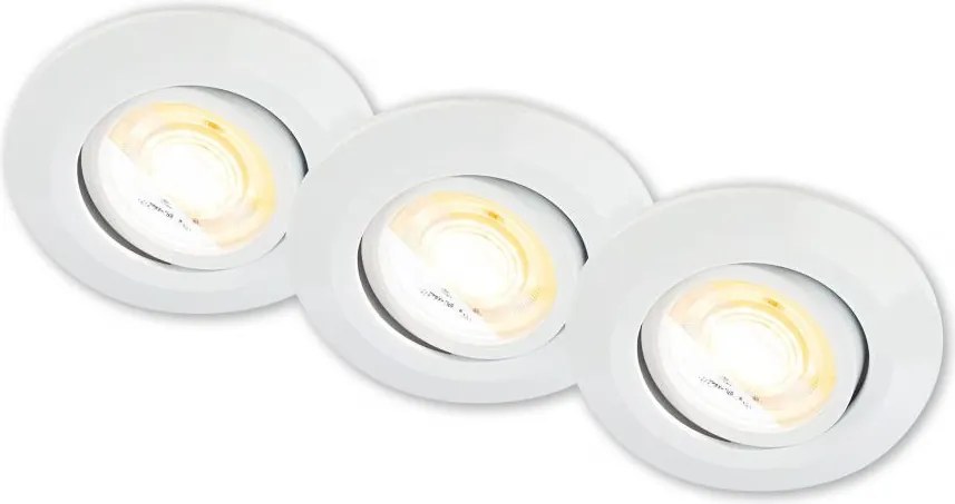 Briloner 7586036 - SADA 3xLED kúpeľňových podhľadových svietidiel KLIRA 1xLED/4,9W/230V IP23 biela