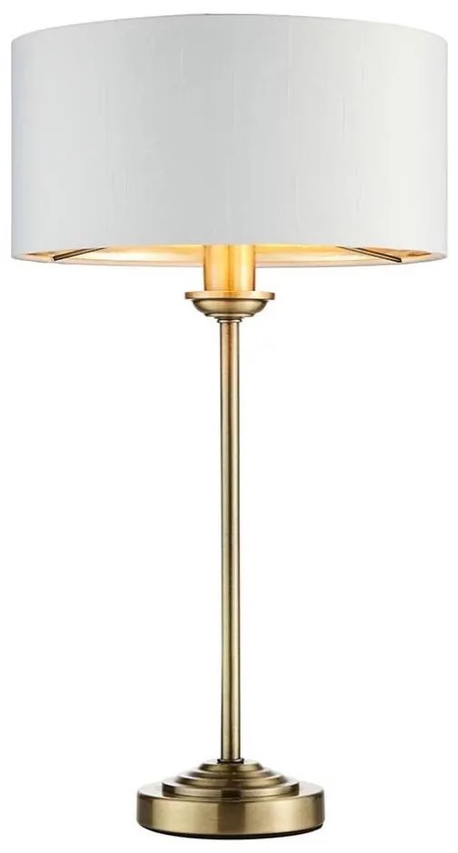 Endon 104054 - Stolná lampa HIGHCLERE 1xE14/7W/230V biela/mosadz pr. 25 cm