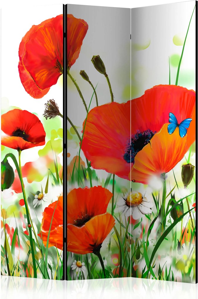 Paraván - Country poppies [Room Dividers] 135x172