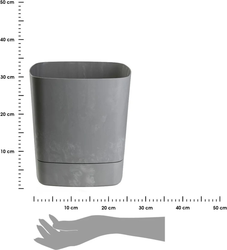 Květináč CUBI 34x36,4 cm šedý beton