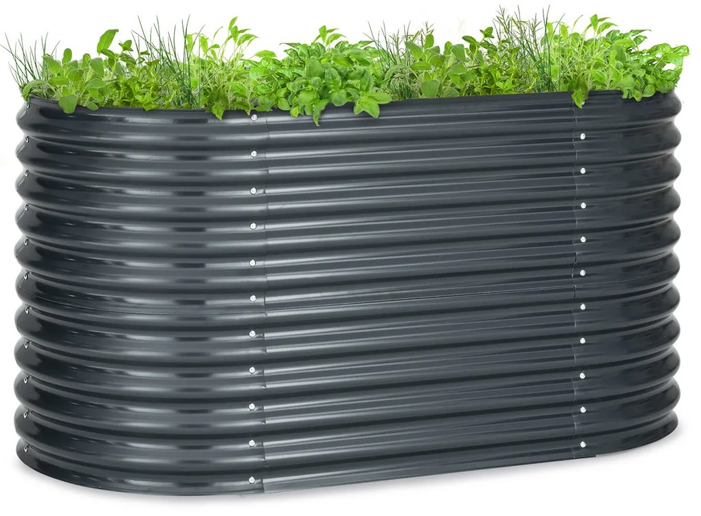 Blumfeldt High Grow, vyvýšený záhon, 160 x 80 x 80 cm, vlnovitý plech, jednoduchá montáž