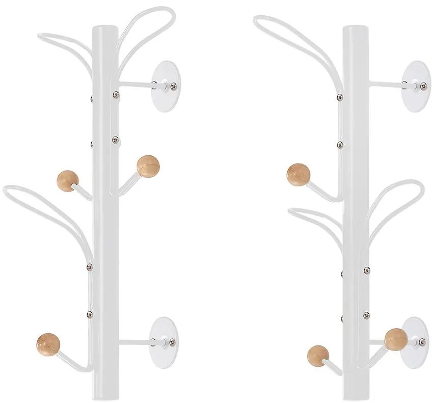 Nástenný vešiak Gc7469 Biela/Prirodzené