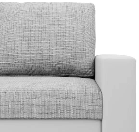 Rohová rozkladacia sedačka LUNA sivá / biela