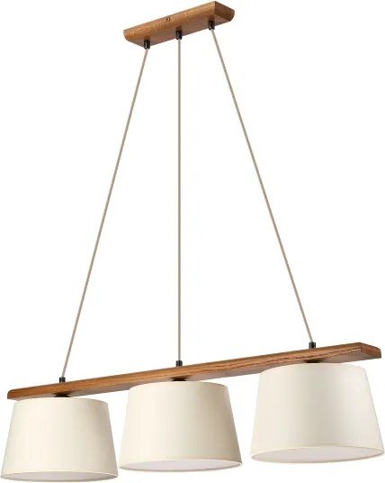 Závesný luster AIDA 3xE27/15W/230V, priemer 25 cm, dub/krémová