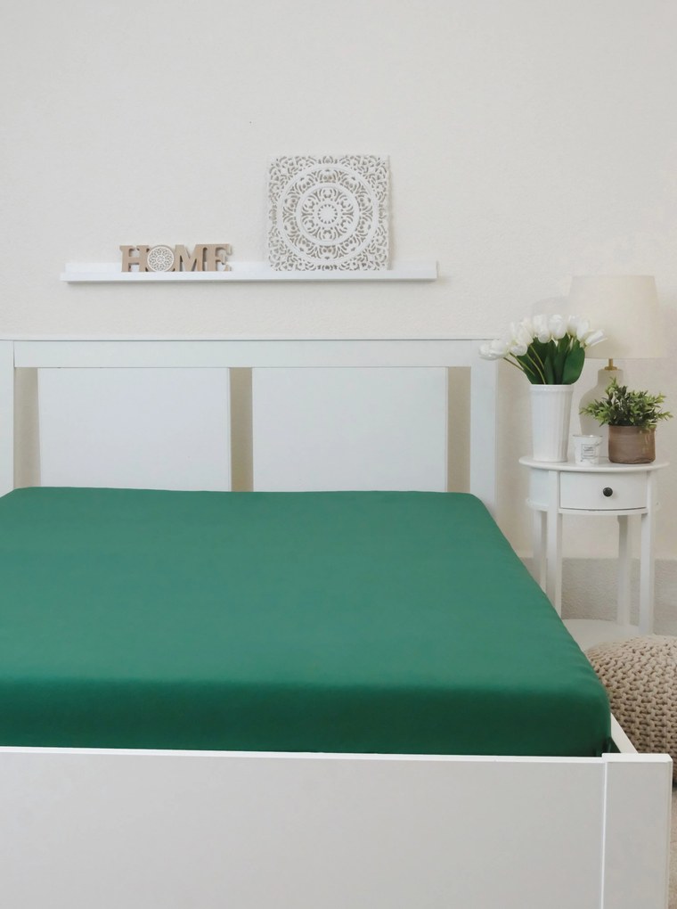 Jersey plachta Classic 140 x 200 cm - tmavo zelená