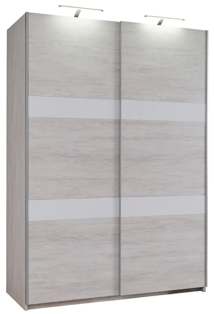 Skriňa Verdek SZ150 VD12, Farby: dub monastery / dub monastery + čierny lesk, Osvetlenie: osvetlenie LED, Systém tichého zatvárania: áno, Zrkadlo: áno