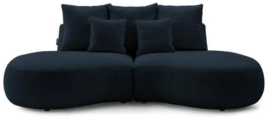 Tmavomodrá pohovka z textílie bouclé 260 cm Saint-Germain – Bobochic Paris