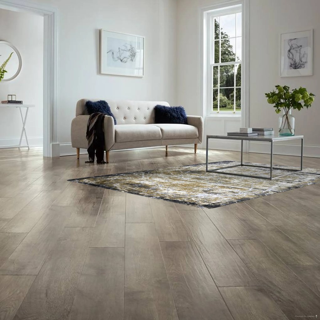 Berfin Dywany, Kusový koberec Zara 9630 Yellow Grey, 140x190, žltá, kancelária