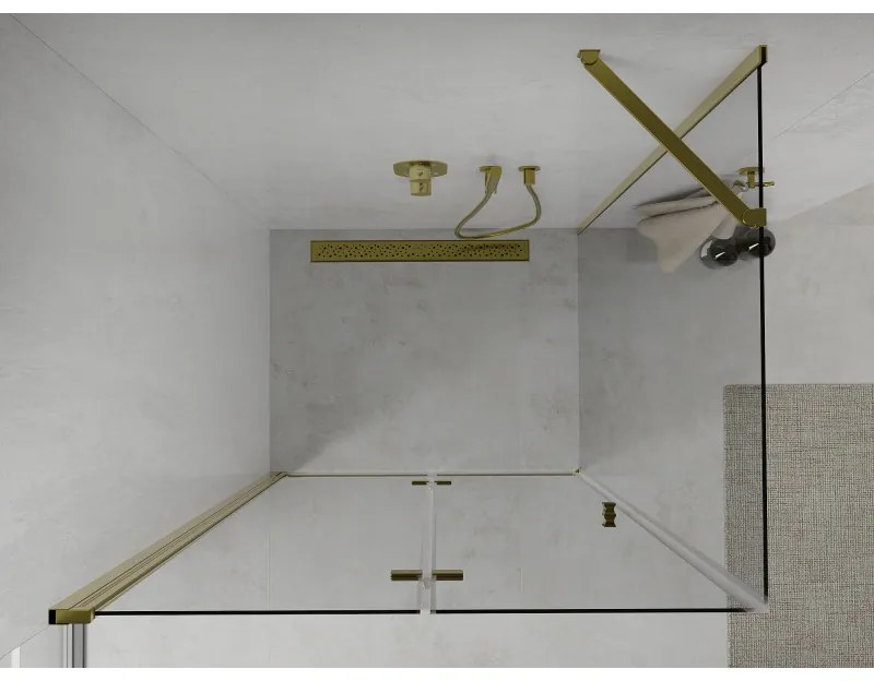 Mexen Lima sprchovací kút 90x80 cm, priehľadná, zlatá, 856-090-080-50-00