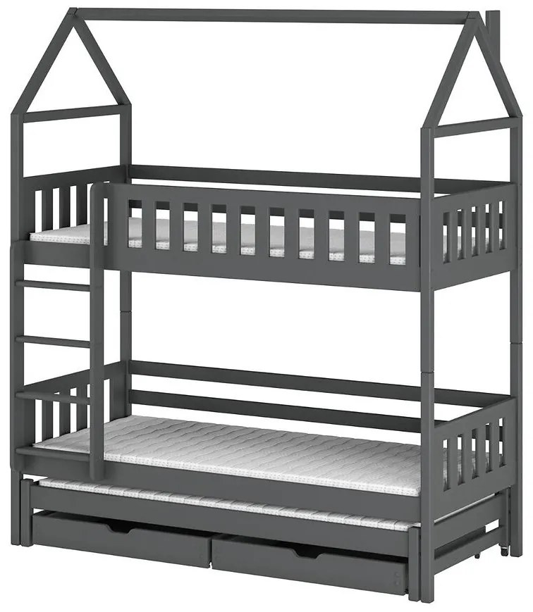 Posteľ Domček Iga 80x160 grafit