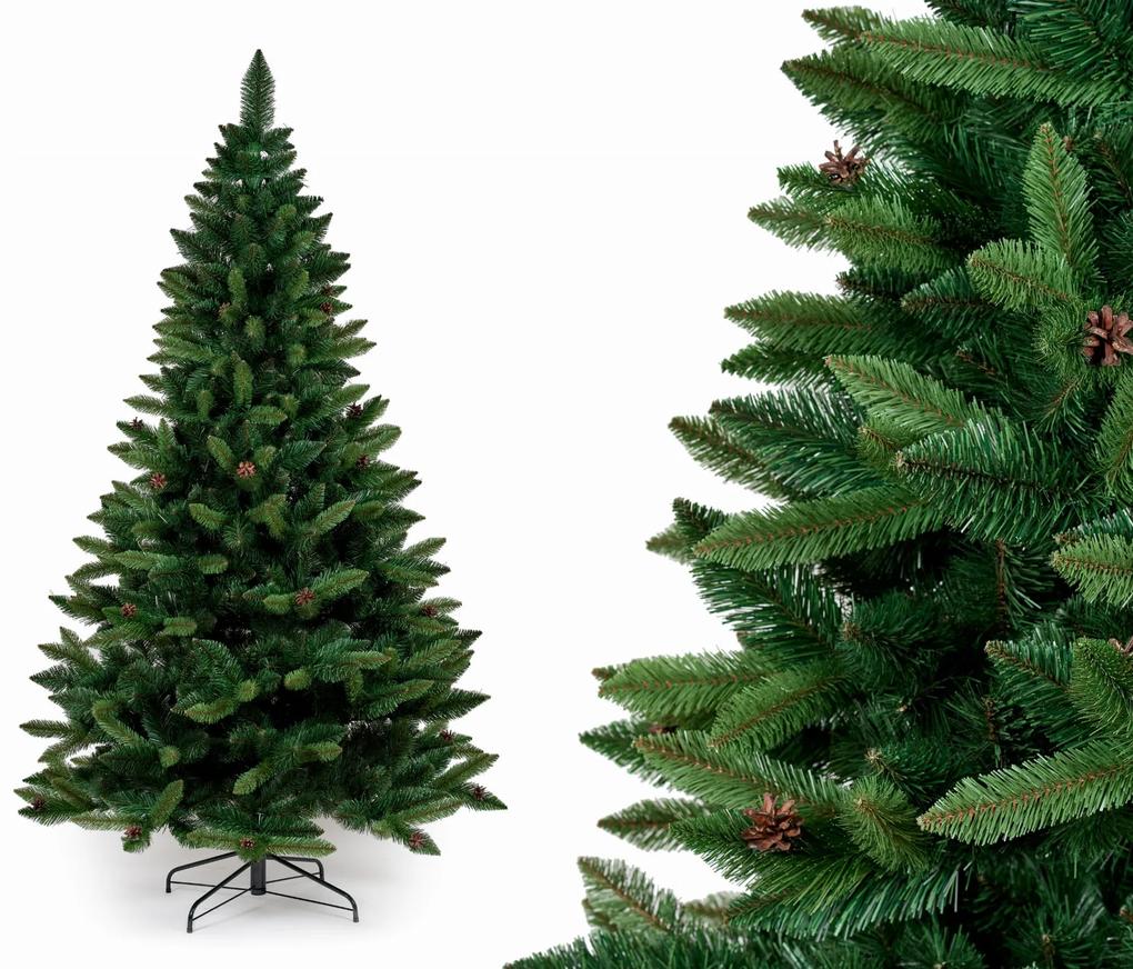 Umelý vianočný stromček so šiškami PREMIUM | 2.2m