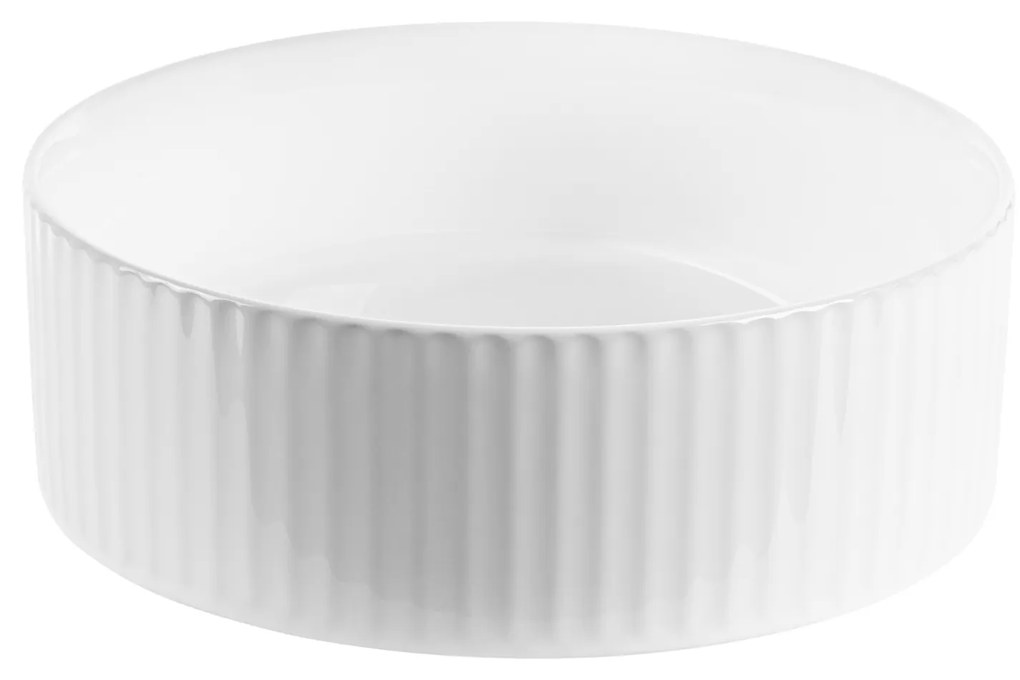 Invena Invena, okrúhle keramické umývadlo 360x360x120 mm, biela lesklá, INV-CE-63-001-C