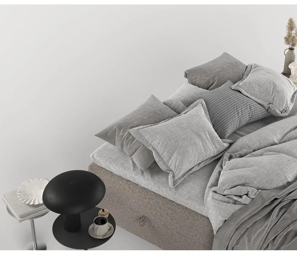 Hnedá boxspring posteľ s úložným priestorom 200x200 cm Malte – Maison de Rêve
