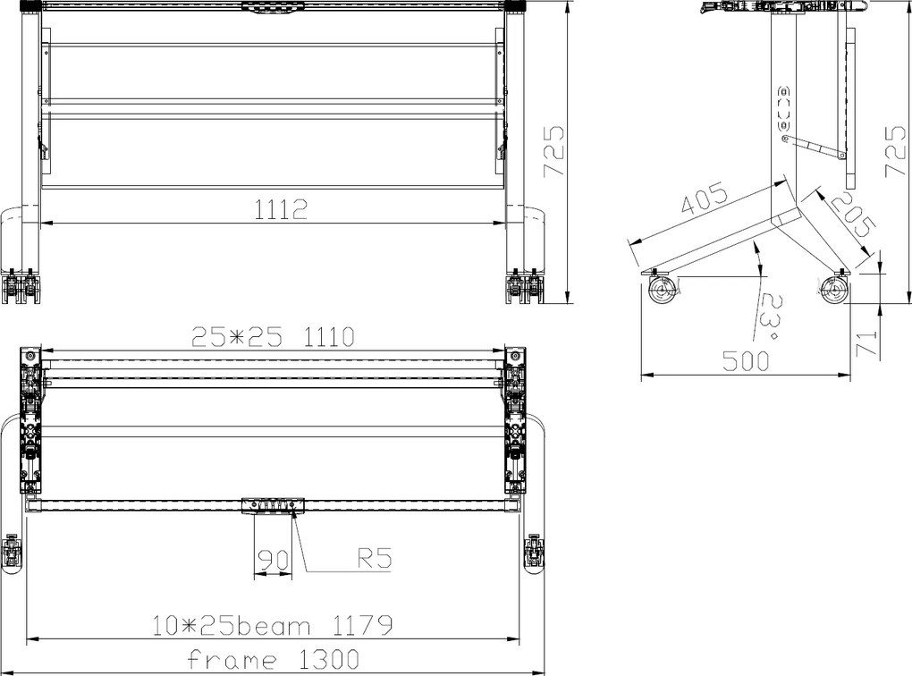 Mobilný stôl PRIMO MOVE, 140x60 cm, biela podnož, breza