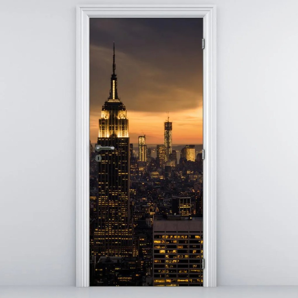 Fototapeta na dvere - New York pri západe slnka (95x205cm)