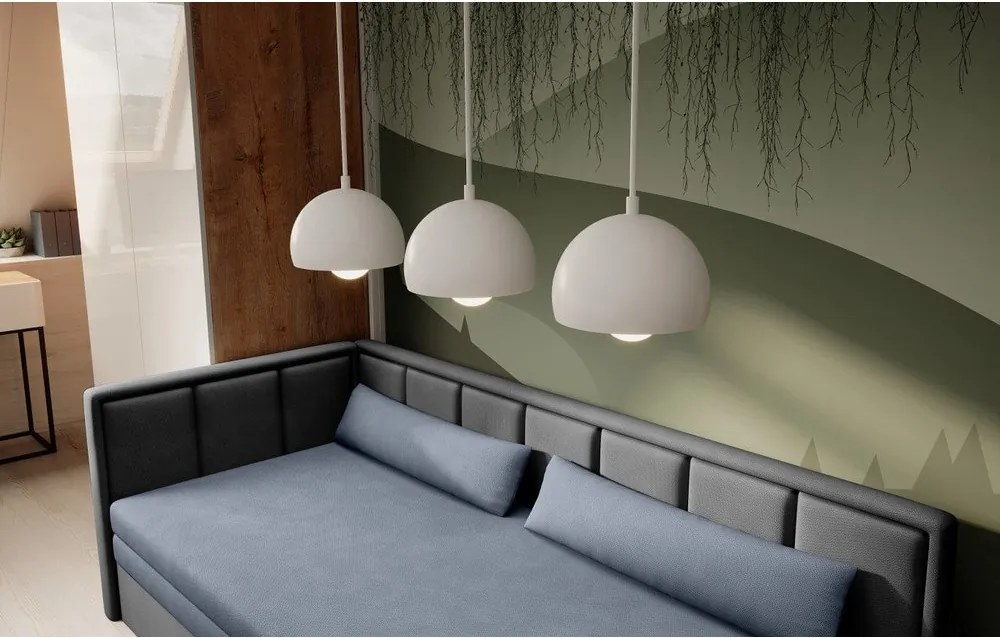 Modrá/sivá ženilková rozkladacia/s úložným priestorom pohovka 214 cm Fulgeo – ELTAP