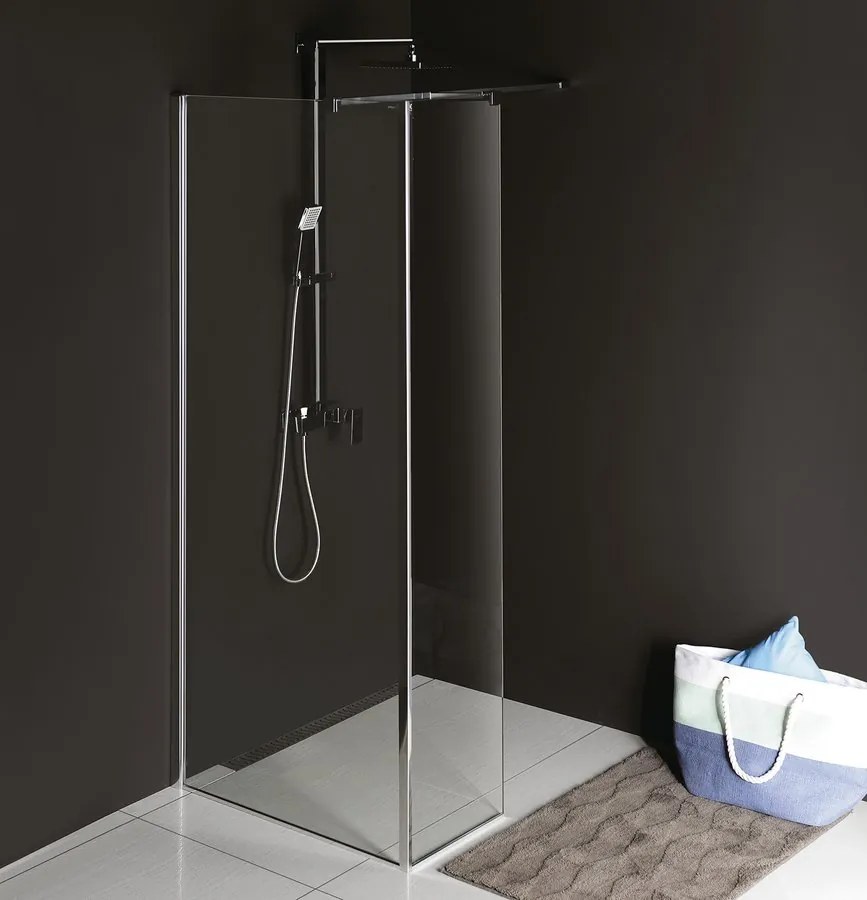Polysan Polysan, MODULAR SHOWER ČIERNA stena na inštaláciu na múr, jednodielna, 800 mm, MS1-80B