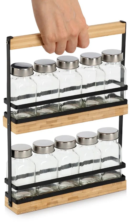 Súprava koreničiek 10ks v kovovom stojane 23 x 5,5 x 32 cm KESPER