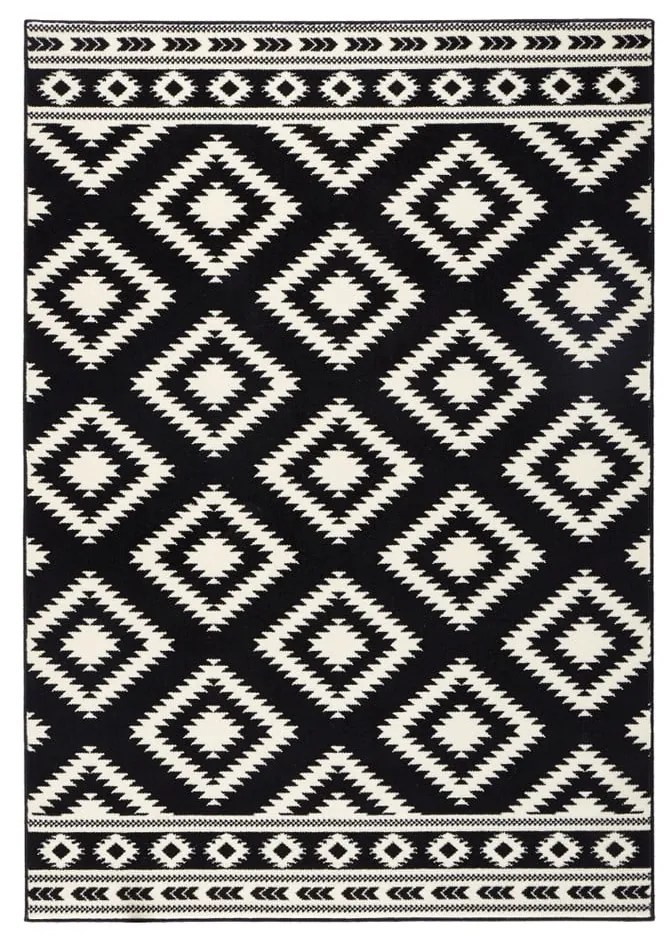 Čierny koberec Hanse Home Gloria Ethno, 120 × 170 cm