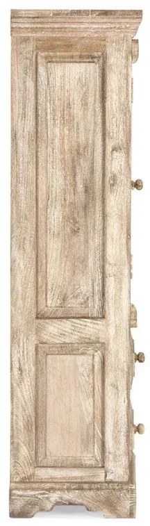 furniture-nabytek.cz - Masivní koupelnová vysoká komoda Patina z mangového dřeva, lakovaná, přírodní – 48×33×130 cm