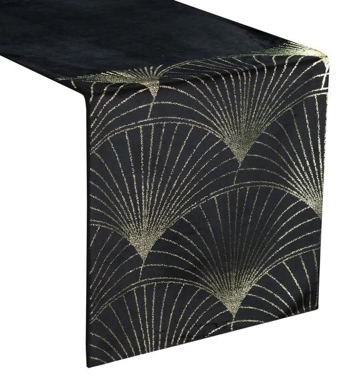 Dekorstudio Elegantný zamatový behúň na stôl BLINK 14 čierny Rozmer behúňa (šírka x dĺžka): 35x180cm