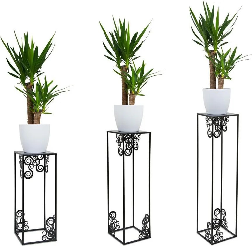 STOJAN NA KVETINÁČ FRAME 80X24X24 CM ČIERNA