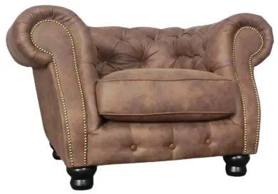 (2227) GIANT Chesterfield luxusné kreslo hnedé