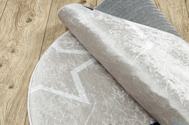 Detský koberec protišmykový BAMBINO 48130 Hviezdy, béžový / sivý kruh