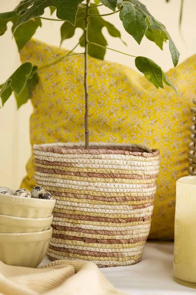 Ib Laursen Obal na kvetináč Cream/Rose/Yellow 20 cm