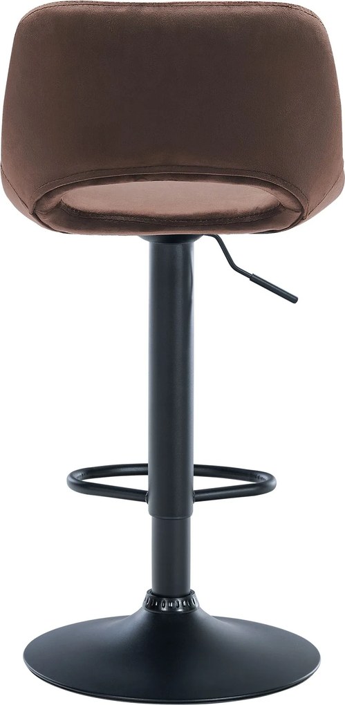 Barová stolička Camden - zamat, čierny rám - Hnedá