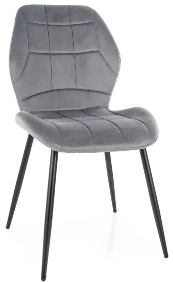 Jedálenská stolička JAKE VELVET tmavo sivá