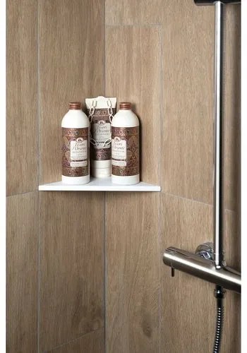SAPHO AE200-0101 Abeline rohová polica rockstone 20 x 20 cm, biela mat