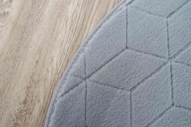 Koberec RABBIT 3D strieborný kruh