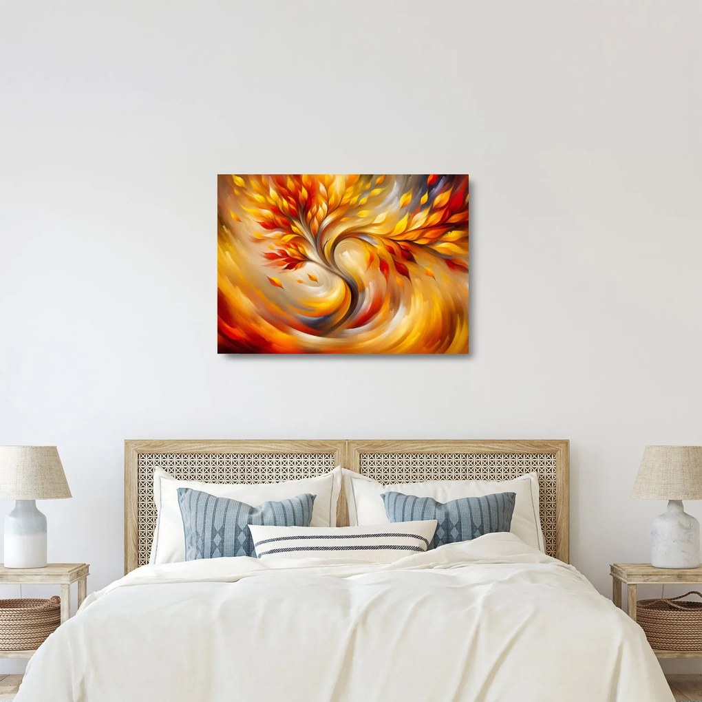 Sklenený obraz - Jesenný strom (70x50 cm)