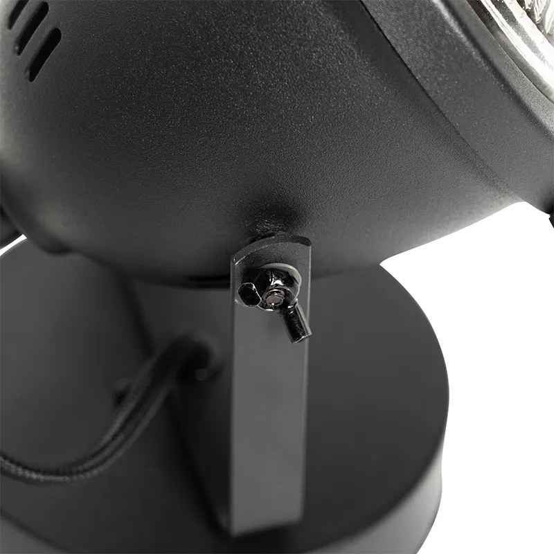 Priemyselná stolná lampa čierna 18 cm - Emado