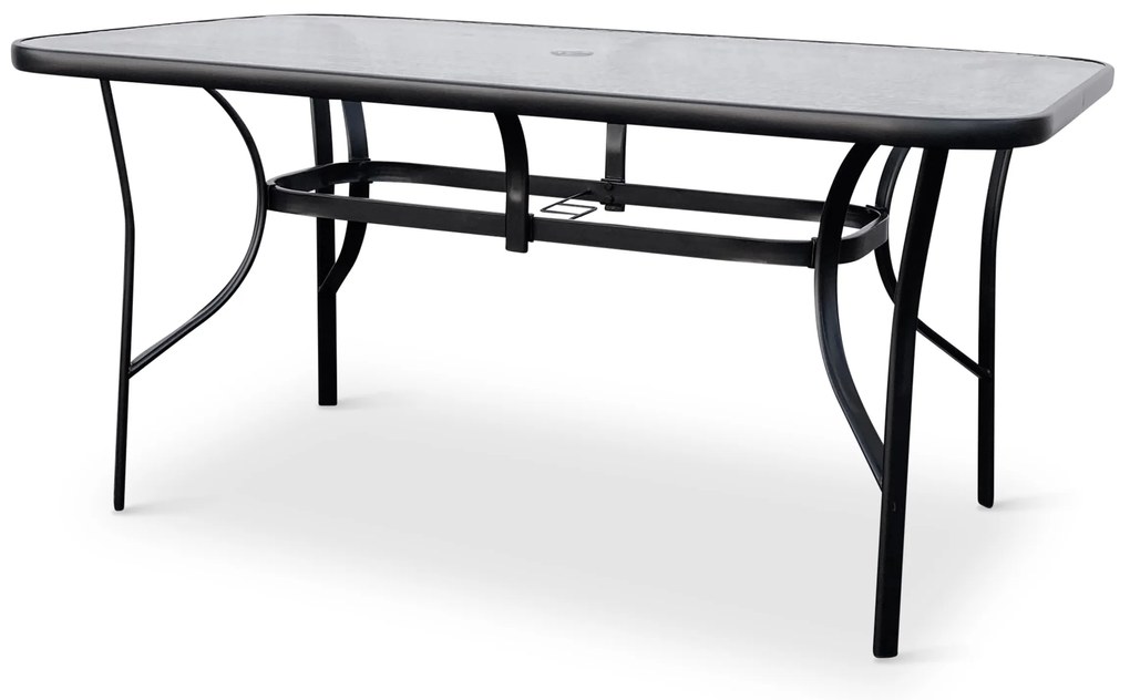 Noela Záhradný jedálenský set Klaudia transparentný + 4x kovová stolička Ramada