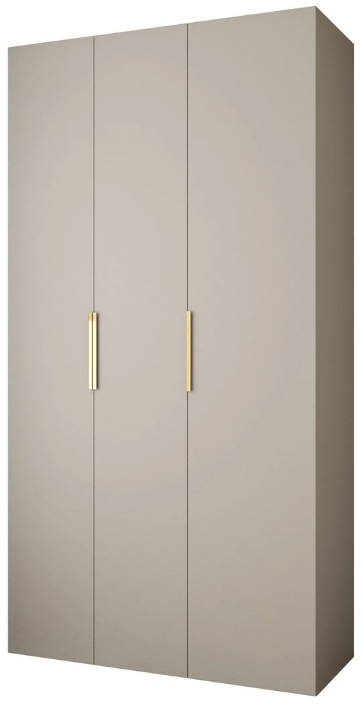 Šatníková skriňa 130 cm Carmela 40-4 (kašmír + zlatá). Akcia -20%. Vlastná spoľahlivá doprava až k Vám domov. 1126648