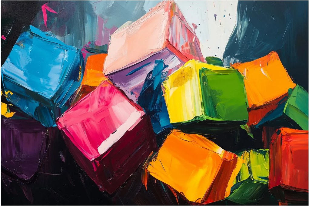 Obraz - Farebné kocky (90x60 cm)
