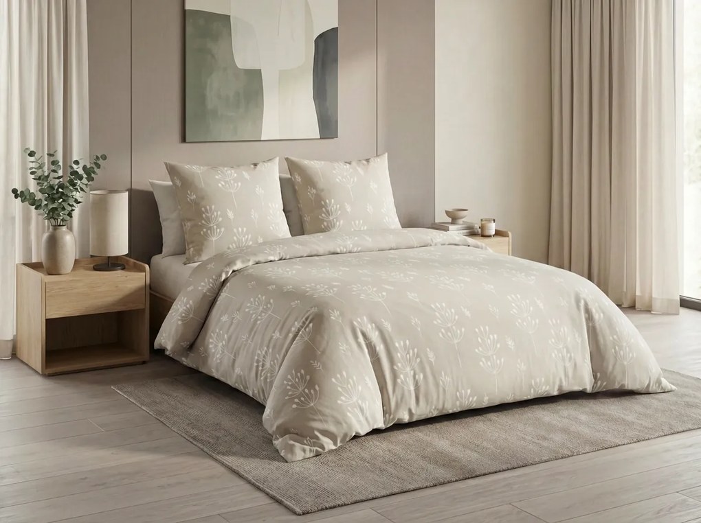 Obliečky z Renforcé bavlny FARAH béžové Rozmer obliečky: 80 x 80 cm | 135 x 200 cm