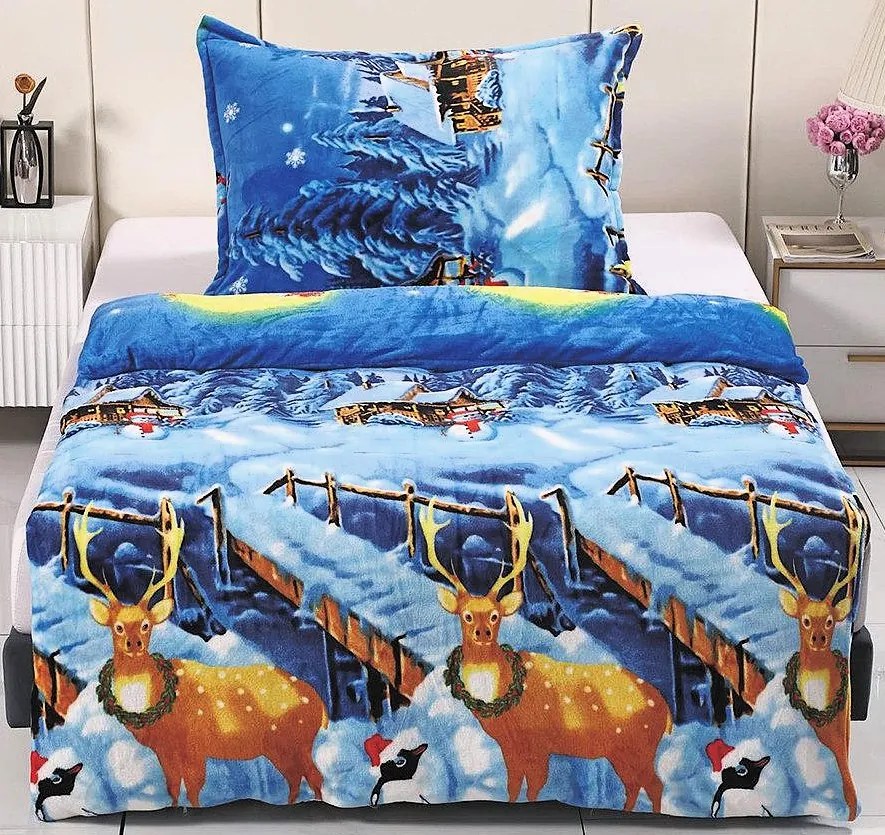 Obliečky Vianoce 3 MikroPlyš 70x90 140x200 cm