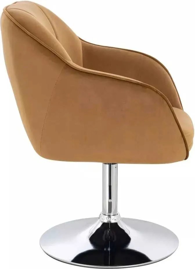 LuxuryForm DESIGN Stolička AVOLA VELUR na striebornom tanieri - medová