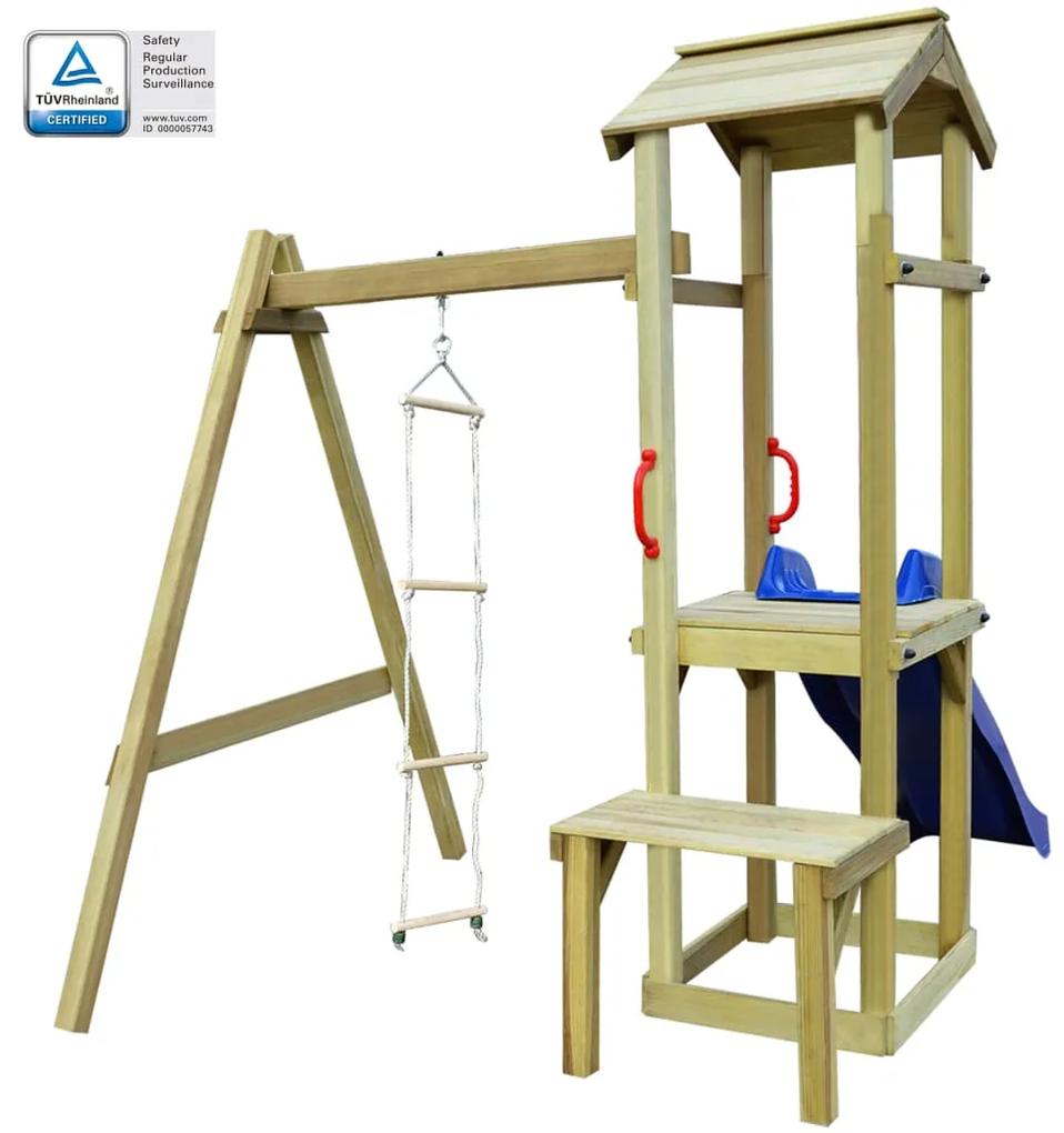 vidaXL Detské ihrisko+šmýkačka, rebrík 228x168x218 cm, drevo