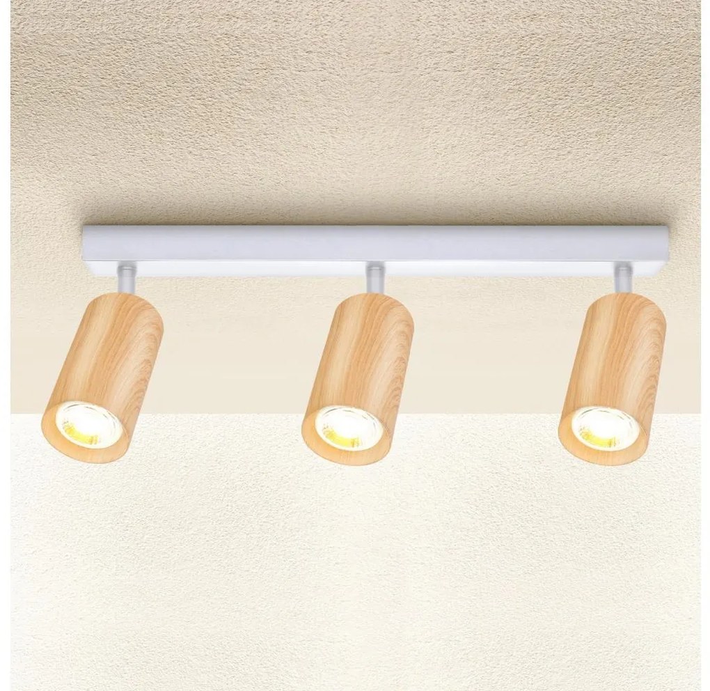 Brilagi - Bodové svietidlo SELE 3xGU10/30W/230V biela/dekor duba BG1395
