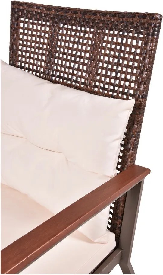 Tmavohnedé drevené hojdacie kreslo so stolíkom Sinaloa – Garden Pleasure