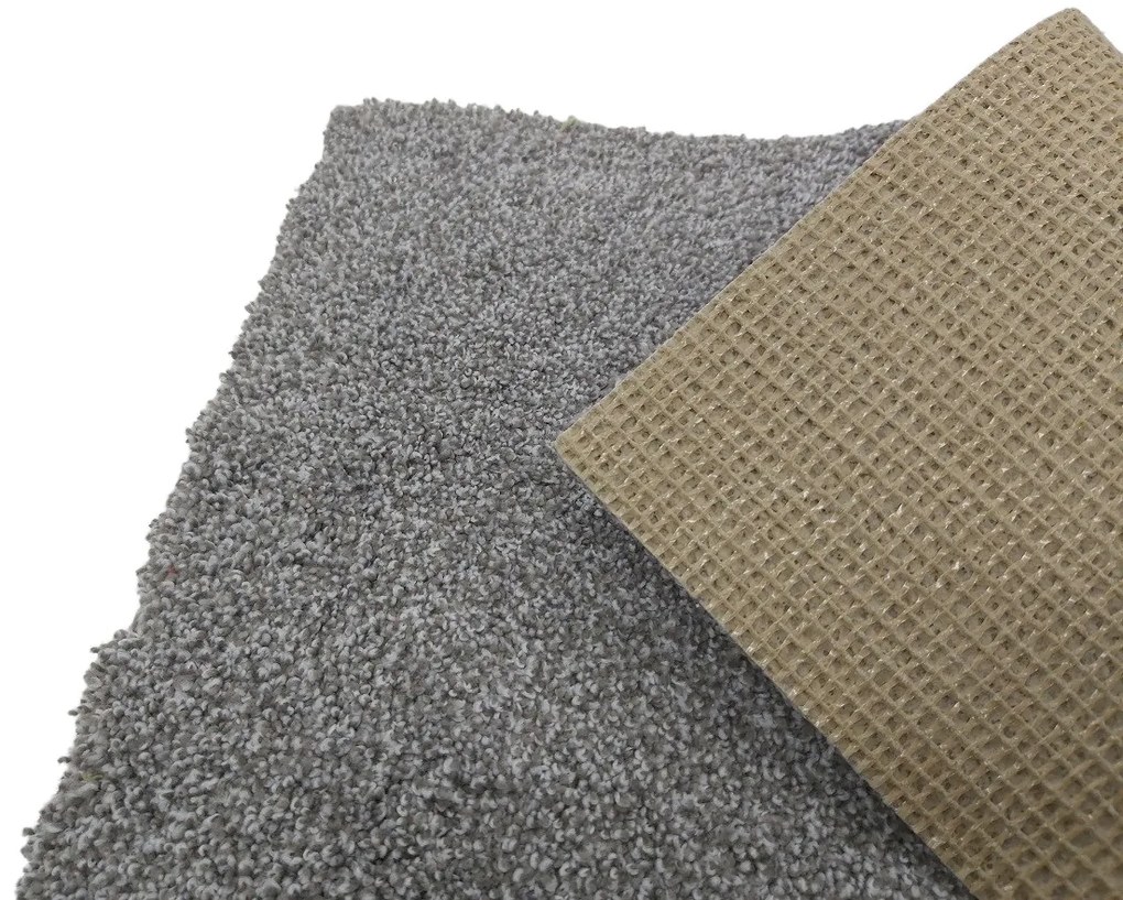 Tapibel, Koberec metráž Supersoft 840 sv. šedý, šíře 4m, šedá, ab (mriežka), chodba / predsieň