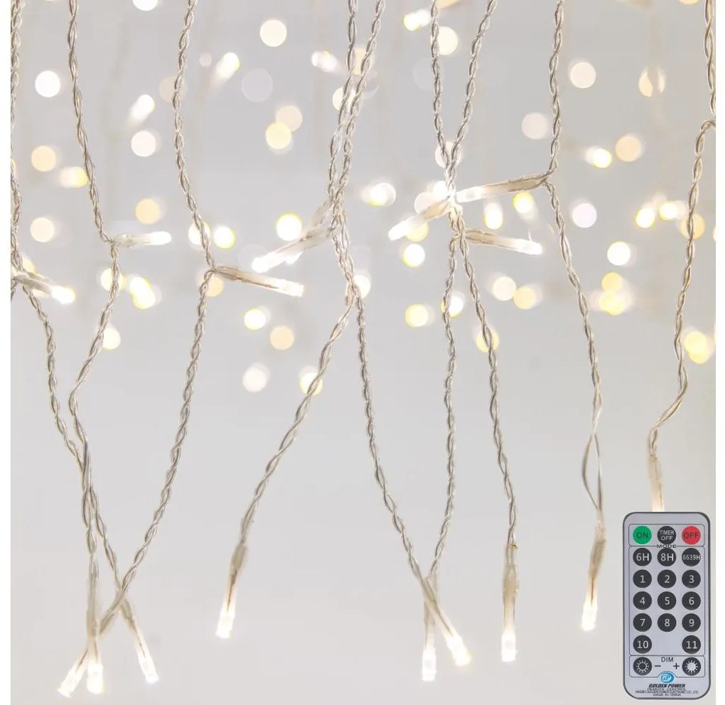 Eurolamp LED Stm. vonk. vianočný záves CURTAIN 360xLED/8,4W/230V 2x2 m IP44 teplá biela +DO EU0196