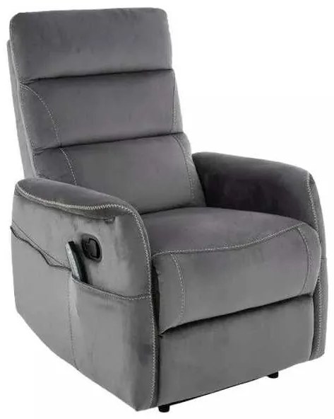 Masážne kreslo Vinci Velvet, sivá